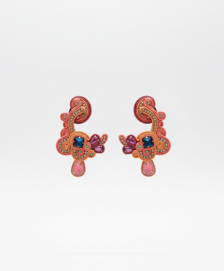 Coral Flame Earings