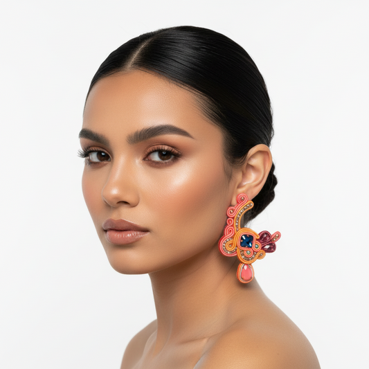 Coral Flame Earings