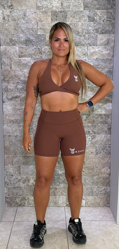 Mocha Biker Short Set