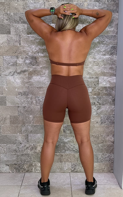Mocha Biker Short Set