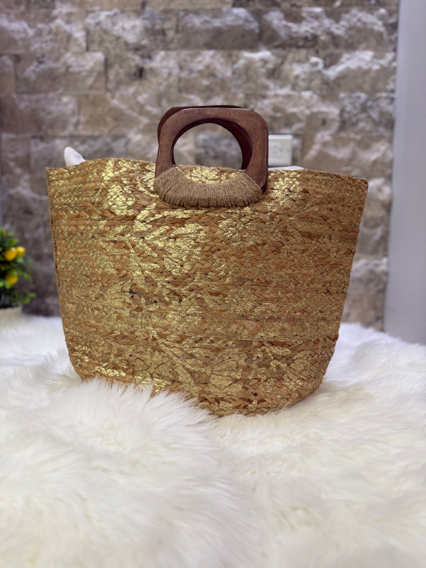 “Brisa Dorada” – Bolso de Playa Artesanal