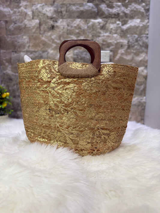 “Brisa Dorada” – Bolso de Playa Artesanal