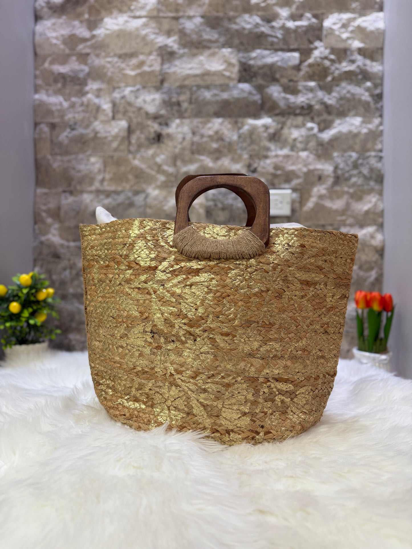 “Brisa Dorada” – Bolso de Playa Artesanal
