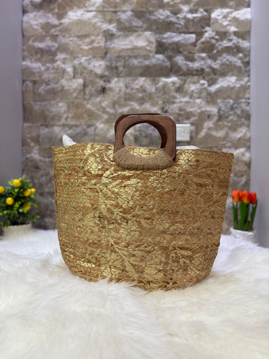 “Brisa Dorada” – Bolso de Playa Artesanal