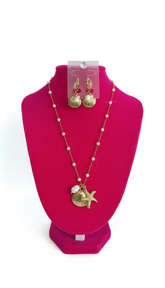 Sea Shells Necklace y Sea Shell Earrings (Piezas se venden por separado) precio si es el set