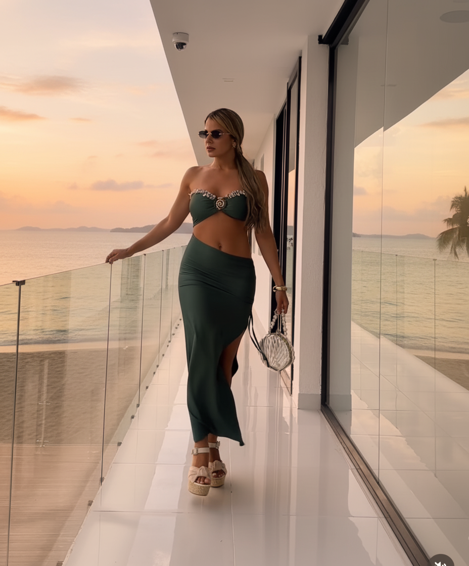 Sea Moss Goddess Dress 🌿✨