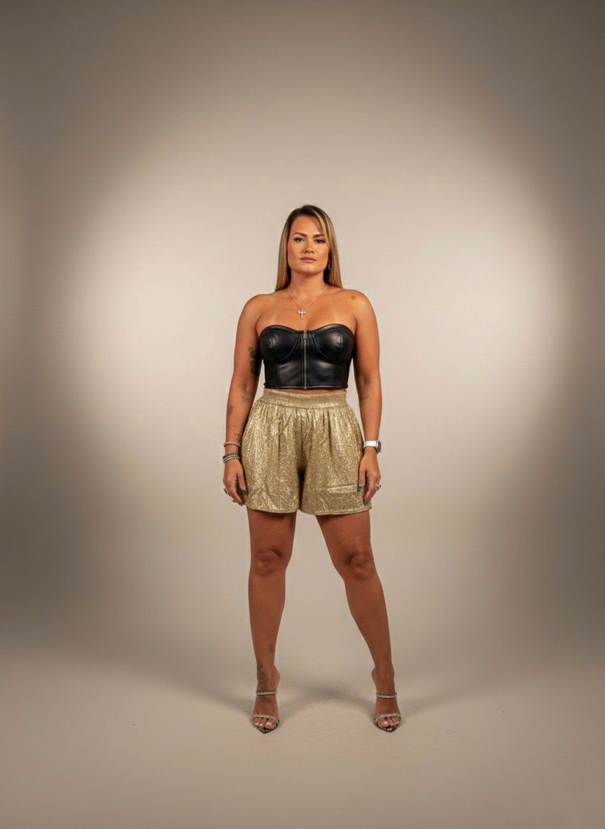 Metallic Taupe Short